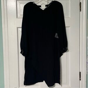 Zara long-sleeved asymmetrical Black long Tunic Top